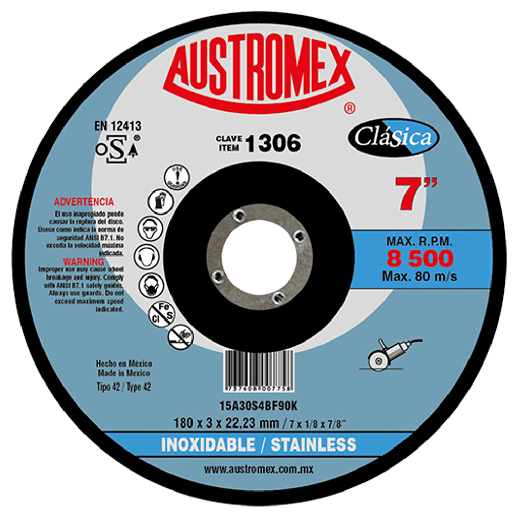 [AUS1306] DISCO DE CORTE 7 X 1/8 X 7/8  1306  AUSTROMEX 