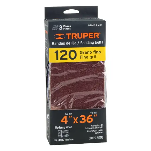 [B120-PUL-4X6] Bandas grano 120, para lijadora PUL 4x6, caja con 3 pzas