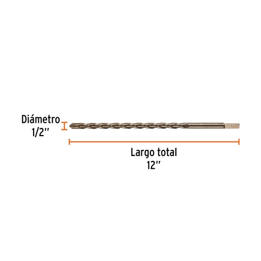 [BCT-1/2X12] Broca para concreto, 1/2 x 12'