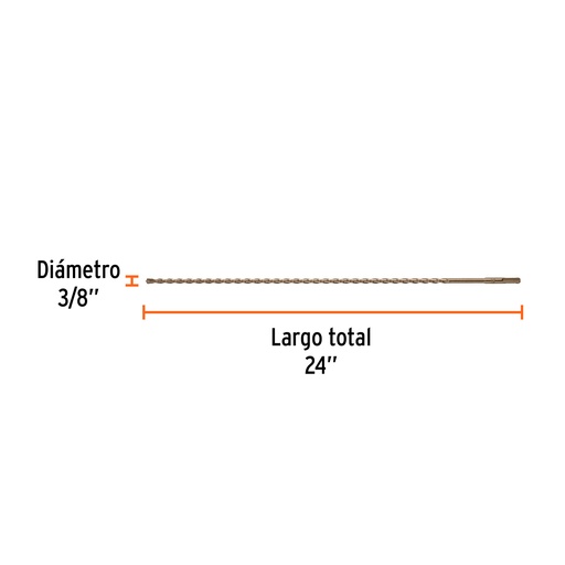 [BS-3/8X24] Broca SDS Plus 3/8 x 24'