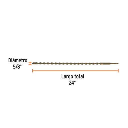 [BS-5/8X24] Broca SDS Plus 5/8 x 24'