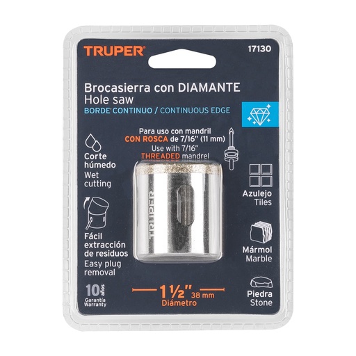 [COAZ-1-1/2] Brocasierra diamante 1-1/2' TRUPER 17130