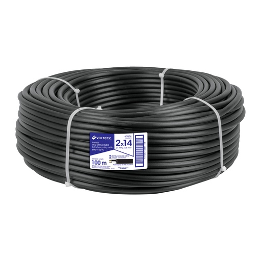 [CAUR-214] Cable uso rudo, 2 conductores, calibre 14, rollo de 100 m.  VOLTECK  40004