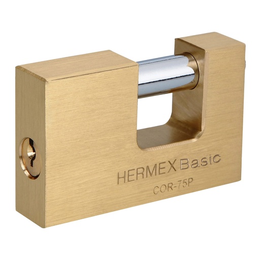 [COR-75P] Candado antipalanca, 75mm, cuerpo de latÛn, Hermex Basic   23512  HERMEX