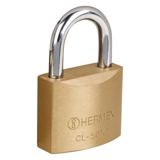 [CL-50XP] Candado de latÛn, 50mm, llave tetra, blister, Hermex Basic   23511  HERMEX 