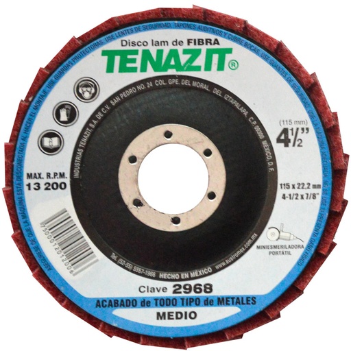 [AUS2968] DISCO LAMINADO DE FIBRA G MEDIADO 4-1/2X7/8