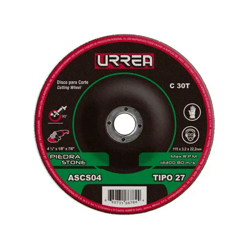 [ASCS04] Disco abrasivo tipo 27 para piedra 4-1/2" x 1/8 uso general
