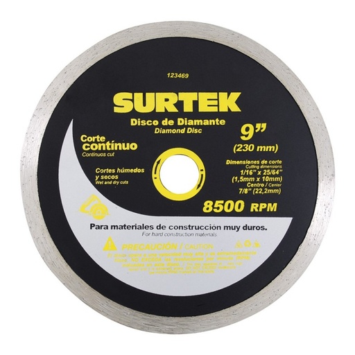 [123469] Disco de diamante corte continuo 9"