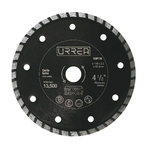 [DDPT45] Disco de diamante uso pesado corte turbo 4 1/2"