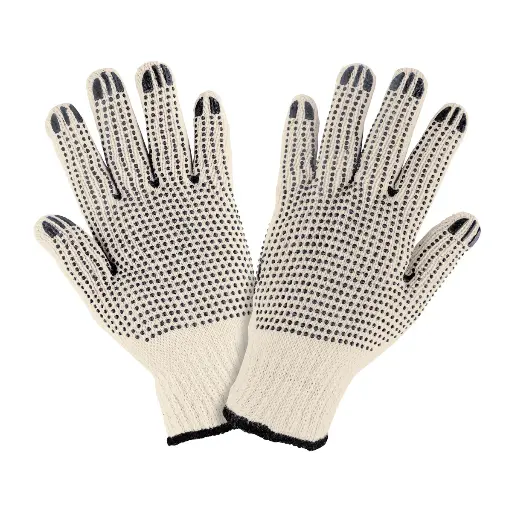 [GU-425] Guantes de algodÛn con puntos de PVC en palma y dorso,Pretul
