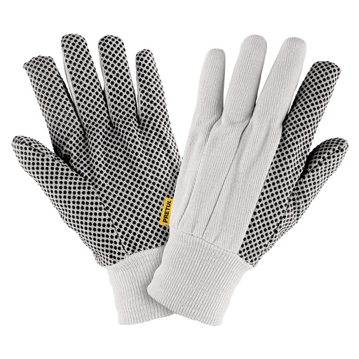 [GU-455] Guantes de algodÛn con puntos PVC en palma, unitalla,Pretul