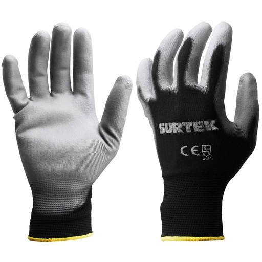 [137401] Guantes de nailon con recubrimiento de poliuretano talla mediana