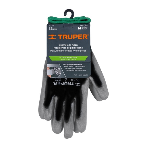 [GU-112] Guantes de nylon recubiertos de poliuretano, medianos