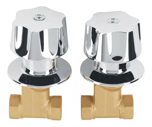 [E-052B] Jgo 2 llaves empotrar roscables c/manerales met·licos,Basic