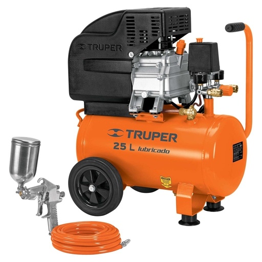 [COMP-KIT25] Kit, compresor 25 L, 3 HP, manguera de PVC y pistola