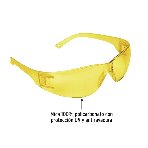 [LEN-SA-P] Lentes de seguridad, mica ·mbar, Pretul, Lite