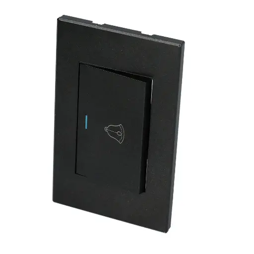 [P618N] Placa con Timbre 1/1 color negro