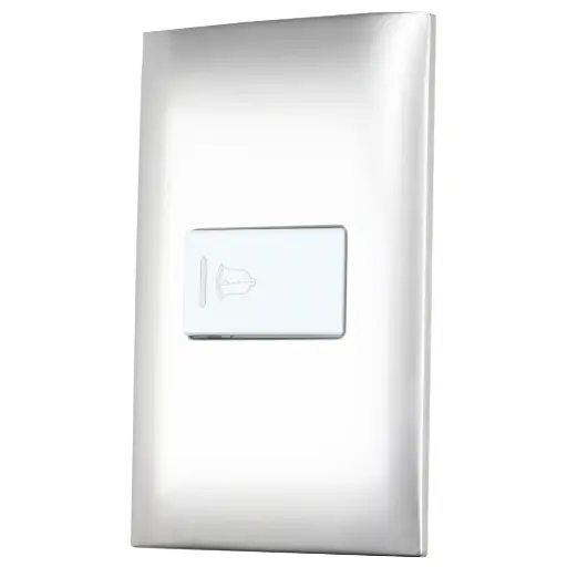 [P418P] Placa con timbre, color plata