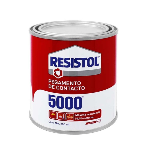 [RESISTOL 5000 250 ML] RESISTOL 5000 Pegamento De Contacto 250 Ml (8.45 Oz) Base Solvente Color Amarillo 