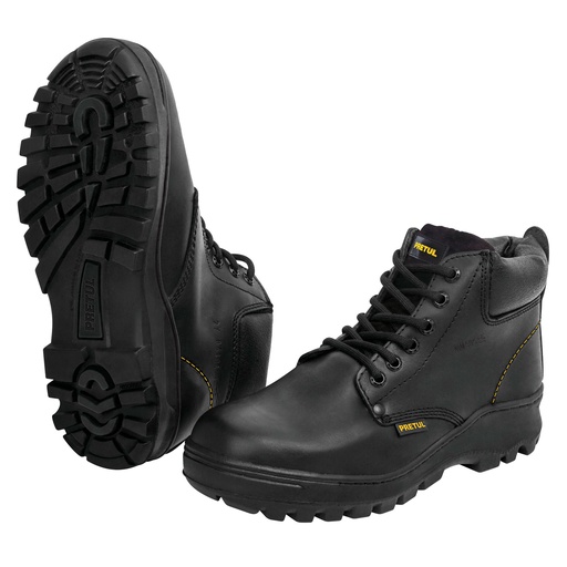 [ZC-023N] Zapatos con casco, #23, negro, agujeta bicolor, Pretul