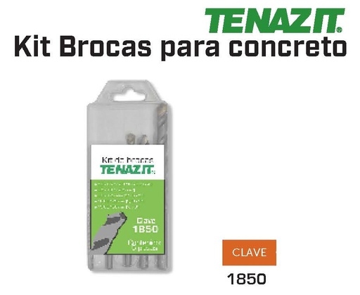 1850 (Juego de 5 Brocas para Concreto #1850 TENAZIT)