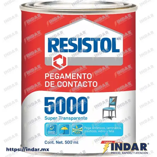 RESISTOL 5000 Pegamento De Contacto 500 Ml (16.91 Oz) Base Solvente Transparente